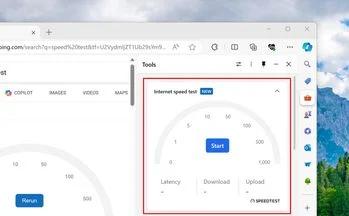 Microsoft Edge có thêm công cụ đo tốc độ mạng